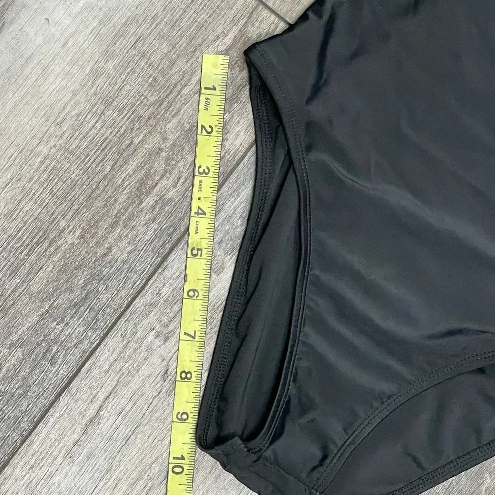 Kendall & Kylie One-Piece Swimsuit Black With Logo Brand on White Band Straps M